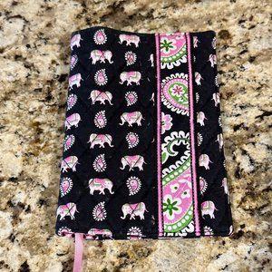 VERA BRADLEY Paper Back Book Cover Elephant Design Black/ Pink  (A-8)